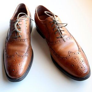 Johnston & Murphy Men's Brown Leather Wingtip Lace-up Oxford Shoes Size 10.5